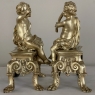 Pair 19th Century French Napoleon III Period Bronze Dore Andirons ~ Bookends