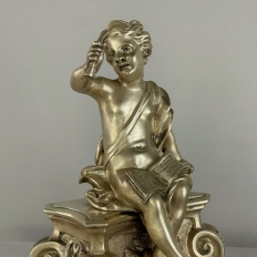 Pair 19th Century French Napoleon III Period Bronze Dore Andirons ~ Bookends