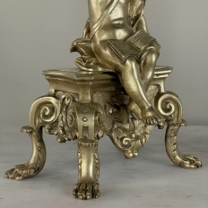 Pair 19th Century French Napoleon III Period Bronze Dore Andirons ~ Bookends