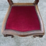 Set of 6 Antique French Louis XV Walnut Dining Chairs with Mohair