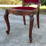 Set of 6 Antique French Louis XV Walnut Dining Chairs with Mohair