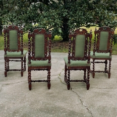 Set of Four 19th Century French Renaissance Barley Twist Chairs