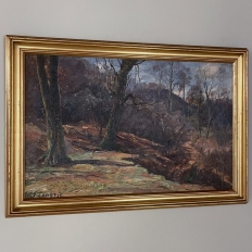 Impressionist Oil Painting on Canvas in Rustic Distressed Painted Frame by Joseph Lagasse (1878-1962)