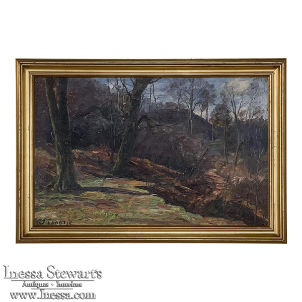 Antique Framed Impressionist Oil Painting on Canvas by Joseph Lagasse (1878-1962)