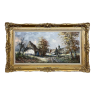 Grand Framed Oil Painting on Canvas by Demets