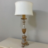 Reproduction 18th Century Italian Painted & Gilded Candlestick Table Lamp