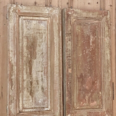 Pair 19th Century Rustic Painted French Doors ~ Shutters