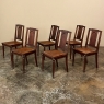 Set of 6 French Walnut Neoclassical Dining Chairs with Cane Seats