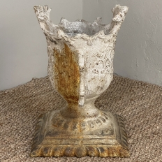 Embossed Tin Baroque Garden Urn with Aged Finish