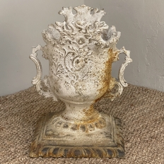 Embossed Tin Baroque Garden Urn with Aged Finish