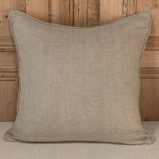 Belgian Hand-Made Linen and Velvet Throw Pillow