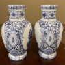 Pair Antique T Delfts Bleu Transferware Vases