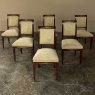Set of 6 French Empire Dining Chairs in Mahogany with Bronze Mounts