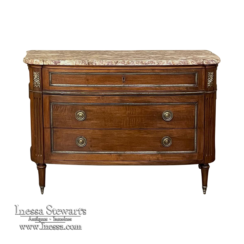 Antique French Louis XVI Marble Top Commode