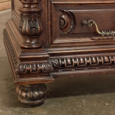 19th Century French Henri II Marble Top Walnut Commode