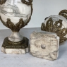 Pair 19th Century French Louis XVI Marble & Bronze Cassolettes