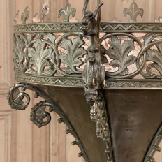 19th Century Bronze Gothic Chandelier