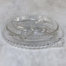 Antique Pressed Glass Crudite Server with Matching Platter