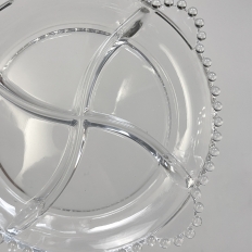 Antique Pressed Glass Crudite Server with Matching Platter