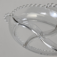 Antique Pressed Glass Crudite Server with Matching Platter