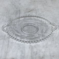 Antique Pressed Glass Crudite Server with Matching Platter