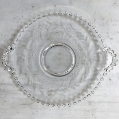 Antique Pressed Glass Crudite Server with Matching Platter