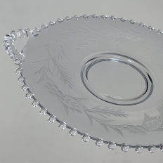 Antique Pressed Glass Crudite Server with Matching Platter