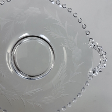 Antique Pressed Glass Crudite Server with Matching Platter