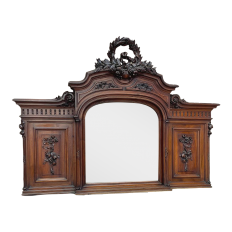 19th Century French Louis XVI Walnut Mantel Mirror
