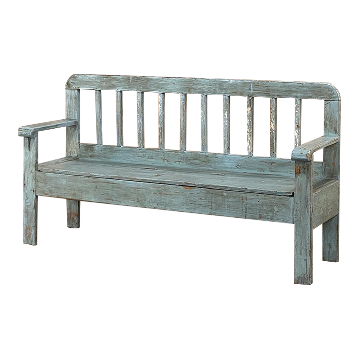 19th Century Swedish Painted Hall Bench