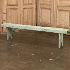 Antique Rustic Swedish Painted Bench