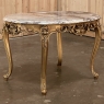 Antique Italian Giltwood Marble Top Coffee Table ~ End Table