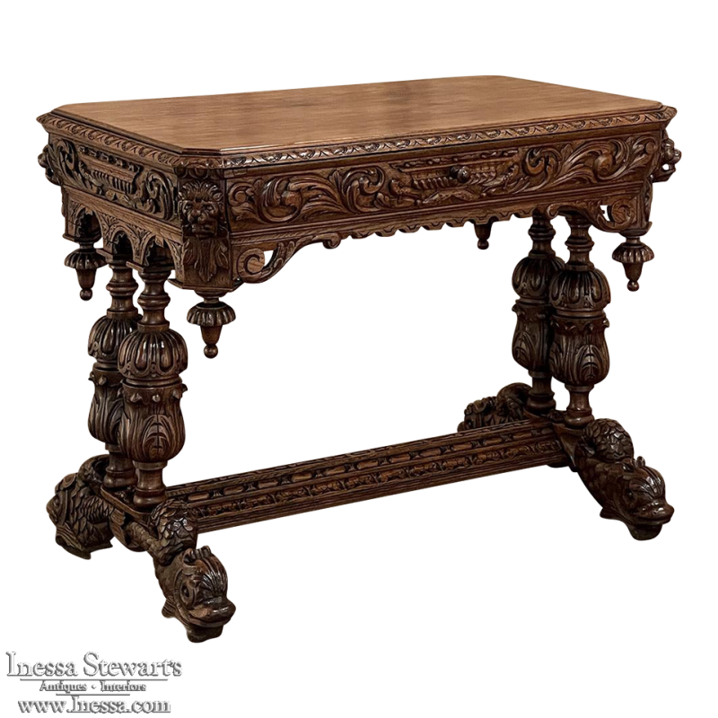 19th Century French Renaissance Writing Table ~ Petit Desk