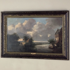 18th Century Framed Oil Painting on Canvas by Holland School