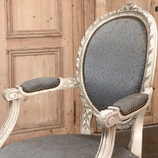 Pair Antique French Louis XVI Painted Armchairs ~ Fauteuils