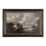 18th Century Framed Oil Painting on Canvas by Holland School