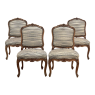 Set of Four 19th Century French Louis XV Fruitwood Side Chairs