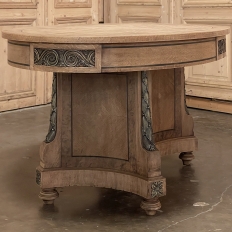 19th Century French Louis XVI Oval Parquet Dining Table with Ormolu