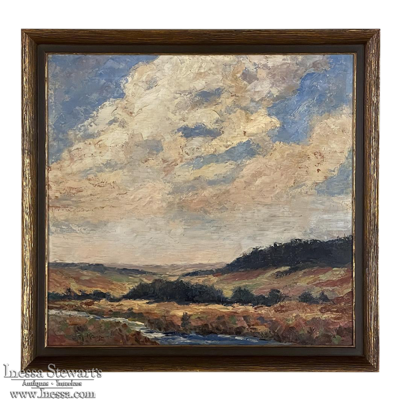 Antique Framed Oil Painting on Board by Willy Kamp dated 1936