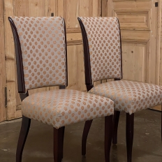 Set of 8 French Directoire Style Mid-Century Mahogany Dining Chairs