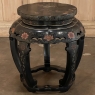 Mid-Century Chinese Hand-Painted Black Lacquer Lamp Table