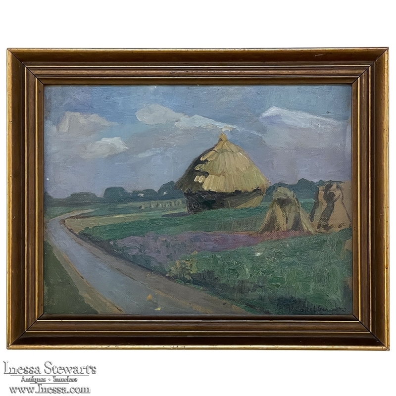 Vintage Framed Oil Painting on Panel by Virgil Cokelbergh (1893-1967)