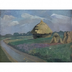 Vintage Framed Oil Painting on Panel by Virgil Cokelbergh (1893-1967)