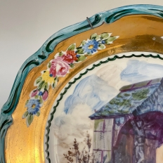 Set of Three 19th Century Hand-Painted Plates of Huy