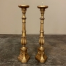 Pair 19th Century Giltwood Candlestick Table Lamps