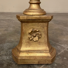 Pair 19th Century Giltwood Candlestick Table Lamps