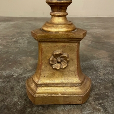 Pair 19th Century Giltwood Candlestick Table Lamps