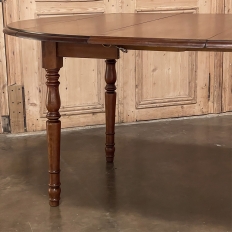 19th Century French Cherrywood Drop Leaf Dining Table with Leaves