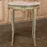 19th Century French Louis XVI Oval Marble Top Gilded End Table with Wedgwood Inset