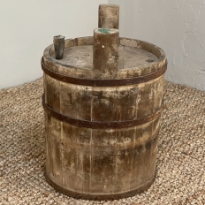 Antique Oak Stave & Wrought Iron Water Bucket